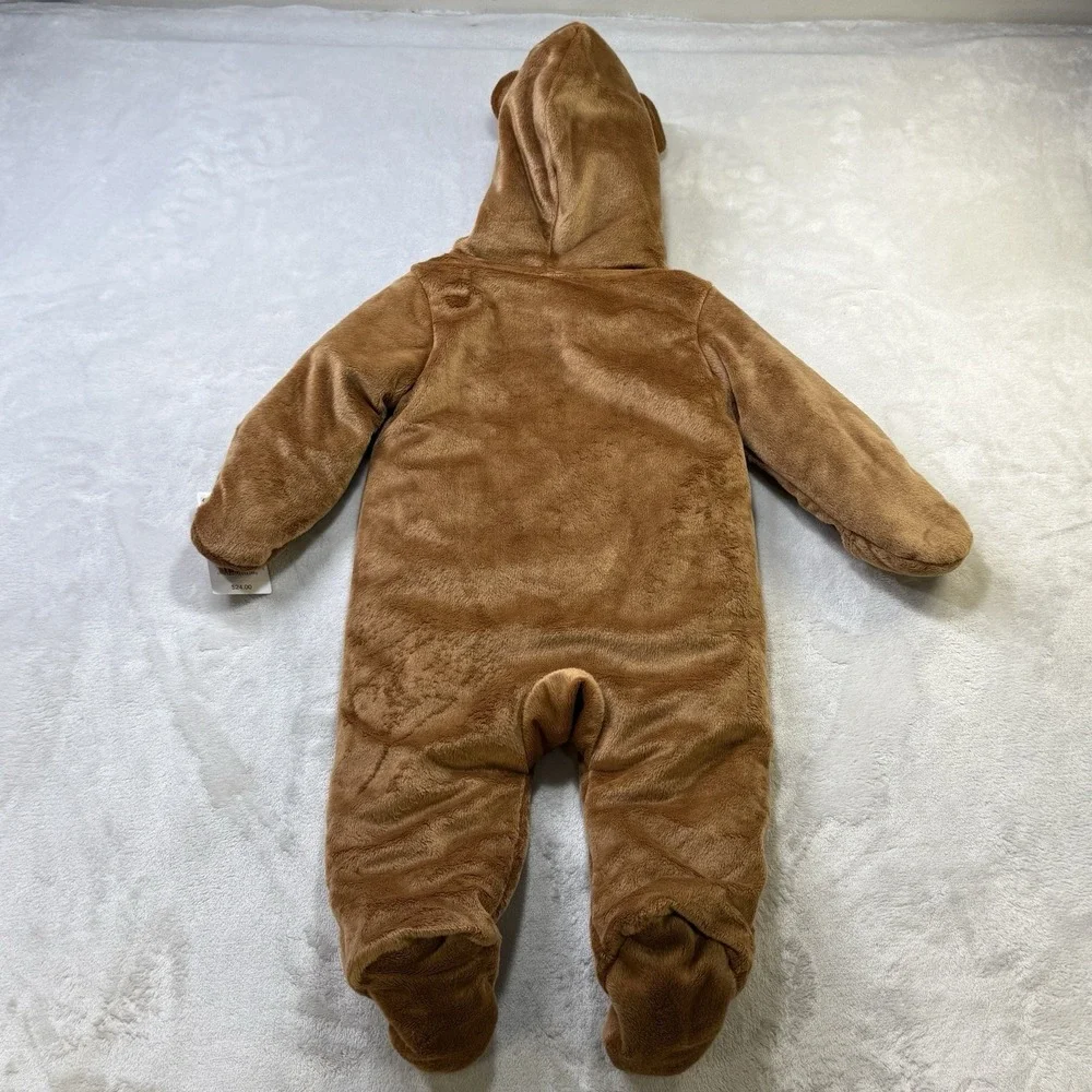 Just One You Carter's Baby Bear Pram Bunting 6M Brown Plush Hooded NWT